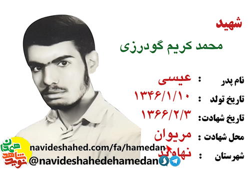 وصيتنامه شهید محمد كريم گودرزى وصيتنامه شهید محمد كريم گودرزى