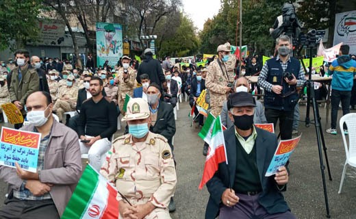 فریاد استکبارستیزی مردم خراسان‌شمالی در هوای بارانی طنین‌انداز شد
