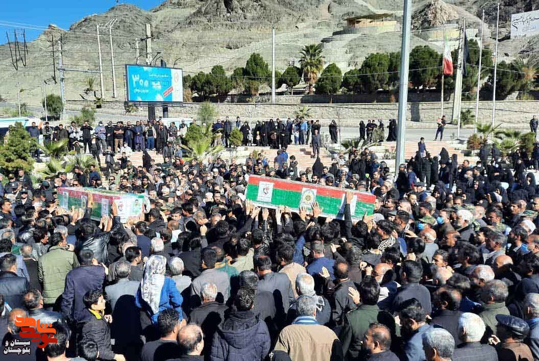 پیکر مطهر ۲شهید نیروی انتظامی در زاهدان تشییع شد