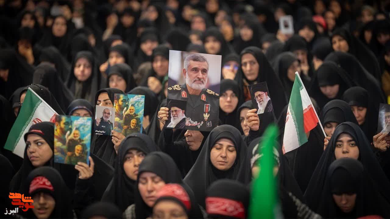 مردم البرز با حضور حماسی در مراسم چهلم شهدای «بشارت فتح» تجدید میثاق کردند