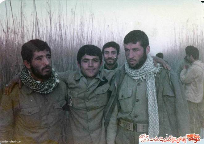 از چپ: محمد پولادوند - شهید مهدی خدیمی - شهید جعفر انصاری