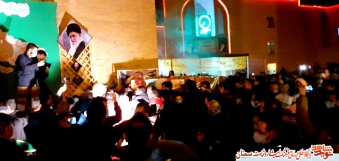 مراسم وداع با شهید جستجوگر و جانباز مدافع حرم محمود حاجی‌قاسمی- شاهرود سوم اسفند ۹۹