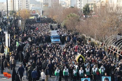 مراسم تشییع دو شهید گمنام خوشنام در شهرستان سمنان- ششم دی‌ماه ۱۴۰۱